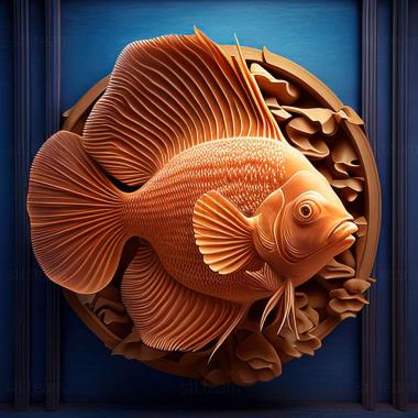 3D model Ordinary discus fish (STL)